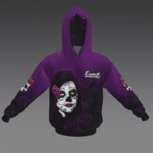 Purple Sugar Skull Hoodie